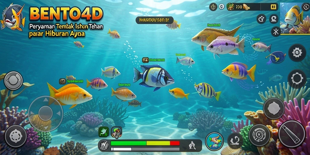 Tampilan gameplay seru Tembak Ikan di BENTO4D.