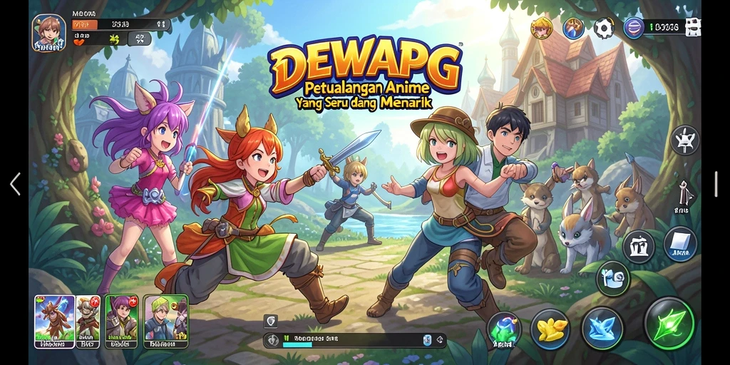 Screenshot DEWAPG menunjukkan aksi seru dan karakter Anime yang menawan.